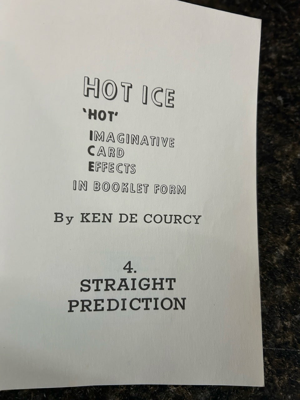 2 Ken de Courcy "Hot Ice" booklets