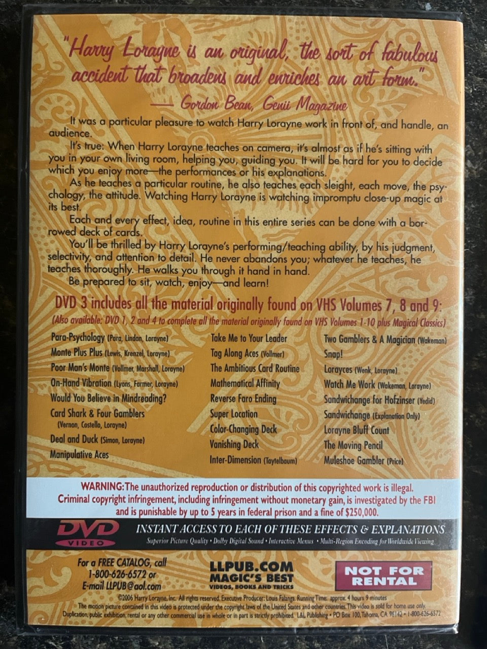 Harry Lorayne's Best Ever! Collection, Vols. 1-4 - DVDs