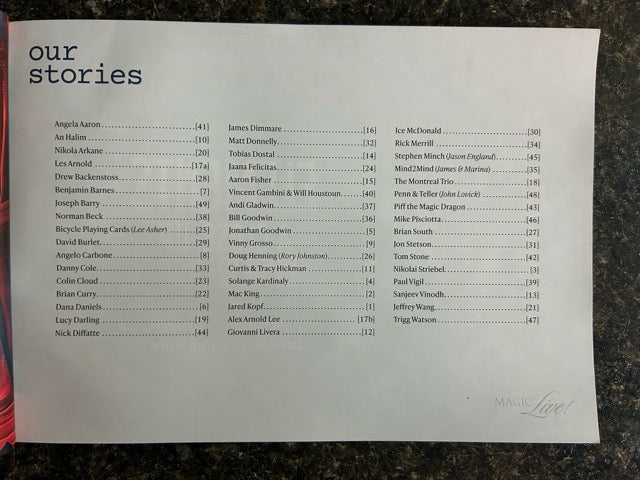 [y]our stories - Stan Allen (Magic Live! 2025 Booklet)