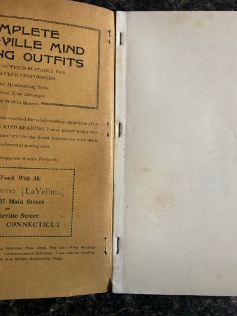 LaVellma's Vaudeville Budget for Mind-Readers Magicians and Ventriloquists - David Lustig