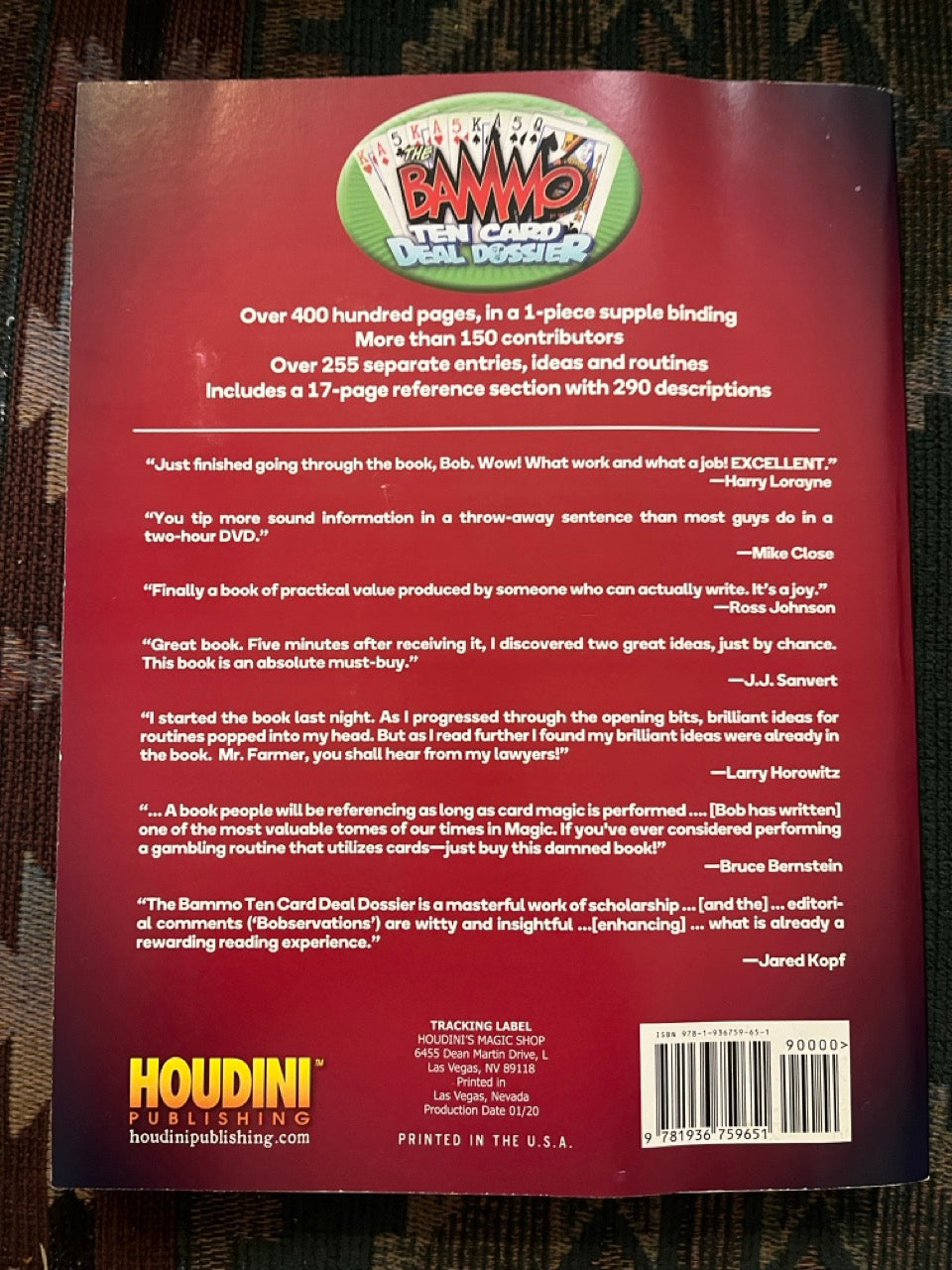 Bammo Ten Card Deal Dossier (softcover) + Addendum + DVD - Bob Farmer