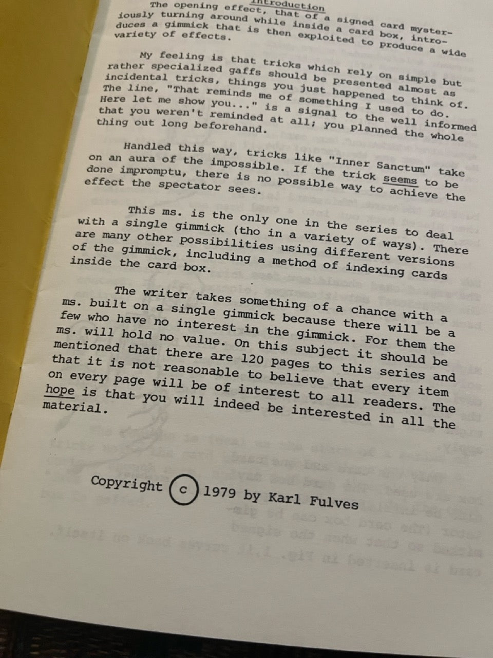 Inner Sanctum - Karl Fulves