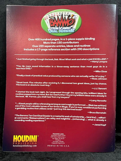 Bammo Ten Card Deal Dossier (softcover) + Addendum + DVD - Bob Farmer