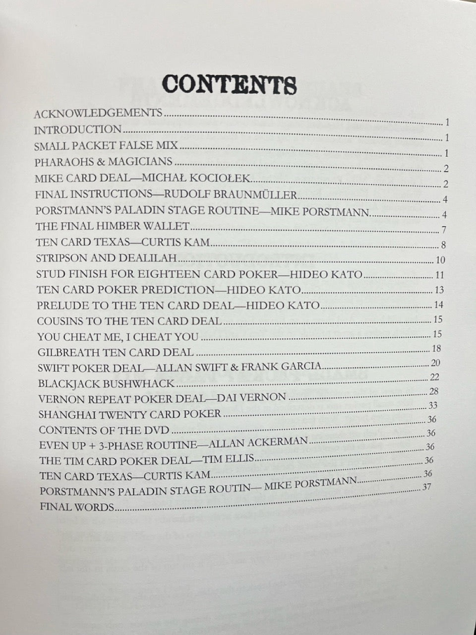 Bammo Ten Card Deal Dossier (softcover) + Addendum + DVD - Bob Farmer