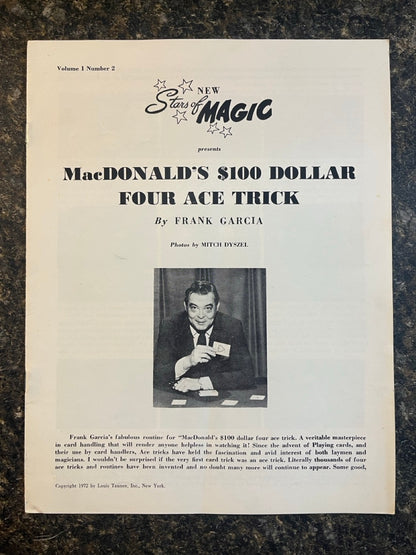 MacDonald's $100 Four Ace Trick - Frank Garcia (Instructions only)