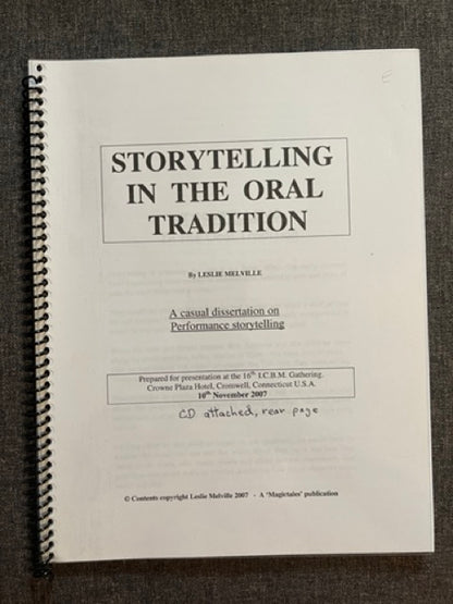 Storytelling In The Oral Tradition - Leslie Melville