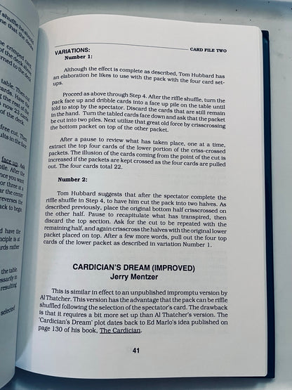 Card File & Card File Two - Jerry Mentzer