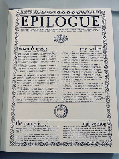 Epilogue - Karl Fulves (Collector's edition, SIGNED & NUMBERED)
