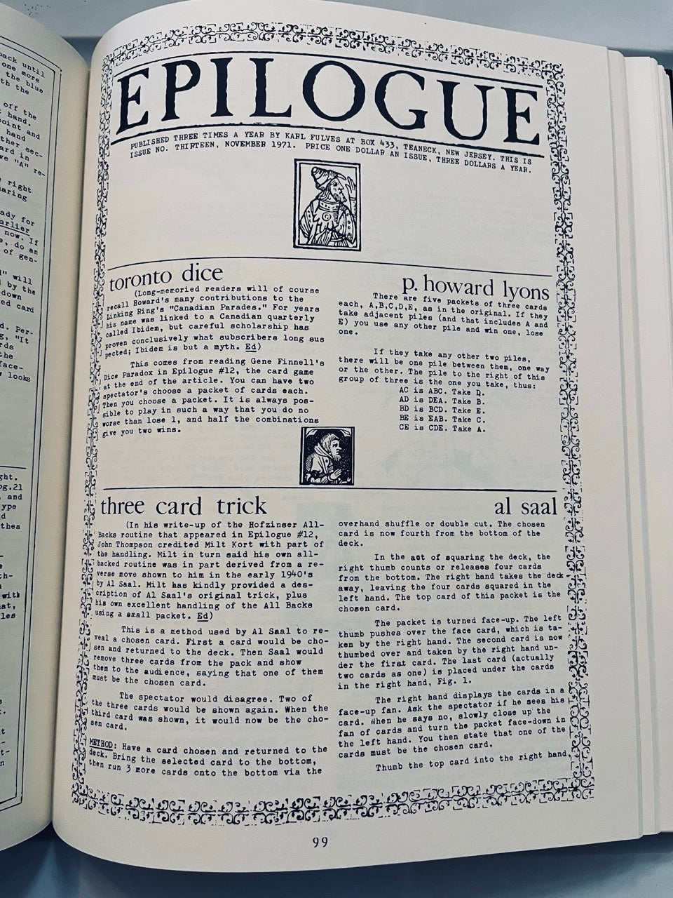 Epilogue - Karl Fulves (Collector's edition, SIGNED & NUMBERED)