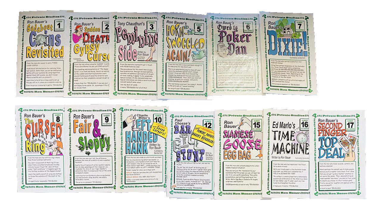 Ron Bauer Private Studies Set of 13 Booklets & Gimmicks
