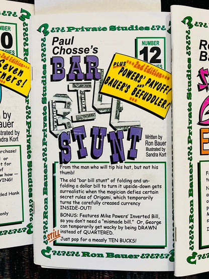 Ron Bauer Private Studies Set of 13 Booklets & Gimmicks