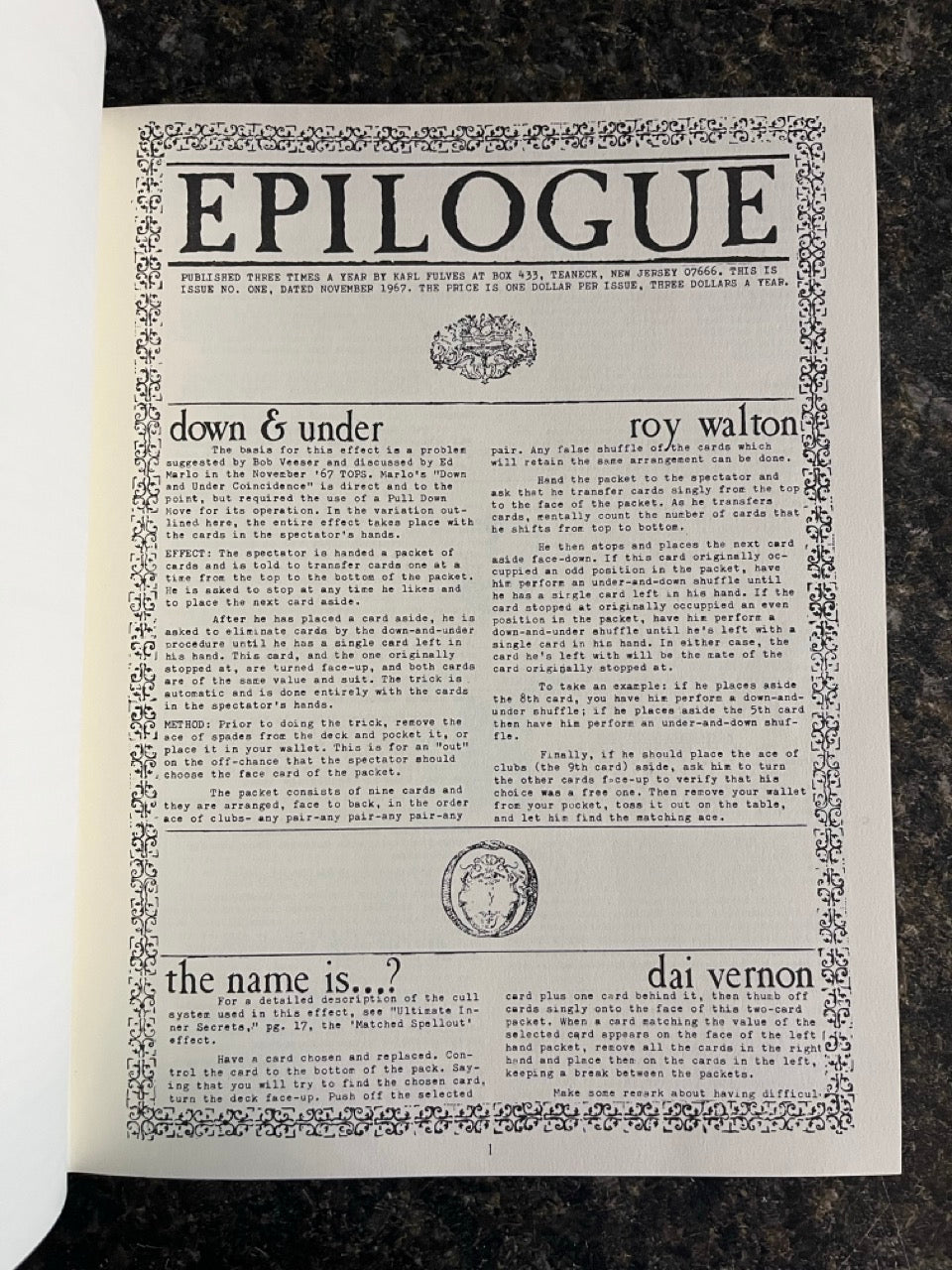 Epilogue - Karl Fulves (Copy #2)