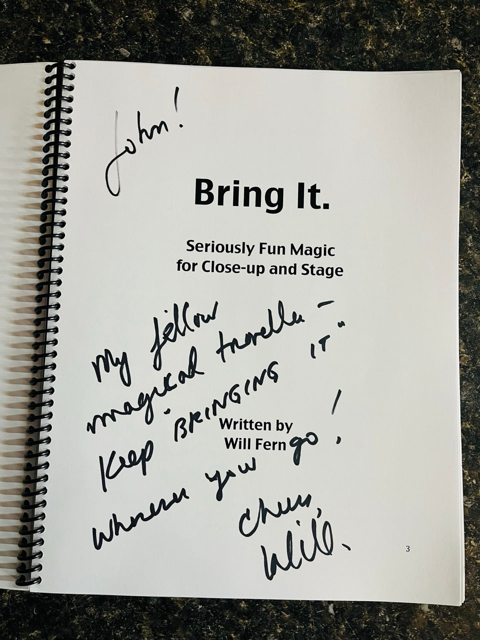 Bring It: Seriously Fun Magic for Close-Up & Stage - Will Fern - SIGNED