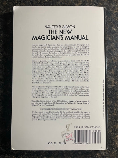 The New Magician's Manual (Oversize Dover edition) - Walter B. Gibson