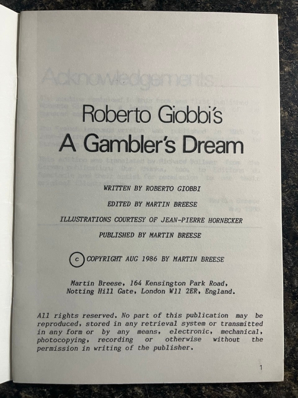 A Gambler's Dream - Roberto Giobbi