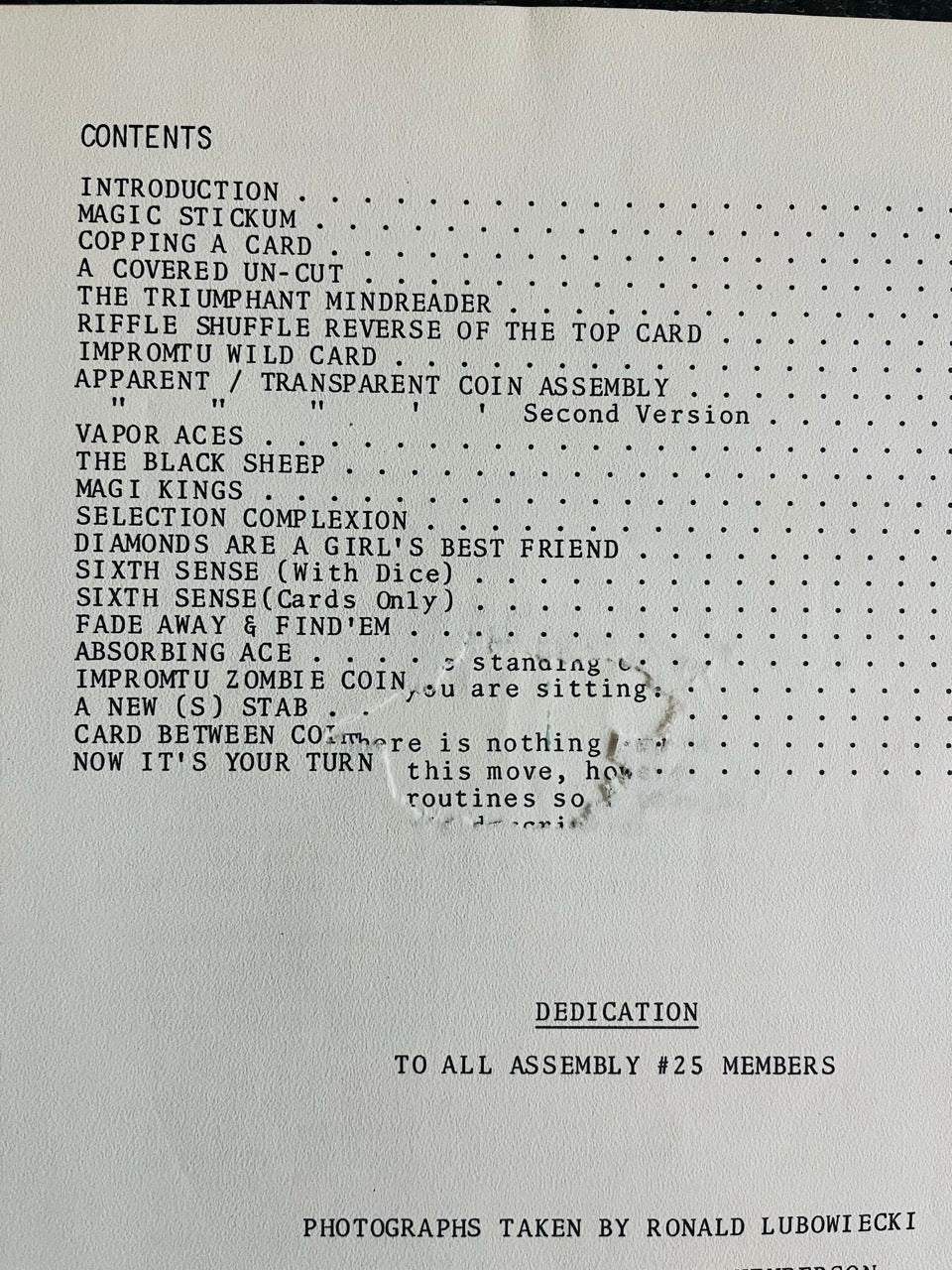 The Close-Up Magic Manuscript - John Henderson - SIGNED