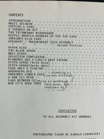 The Close-Up Magic Manuscript - John Henderson - SIGNED