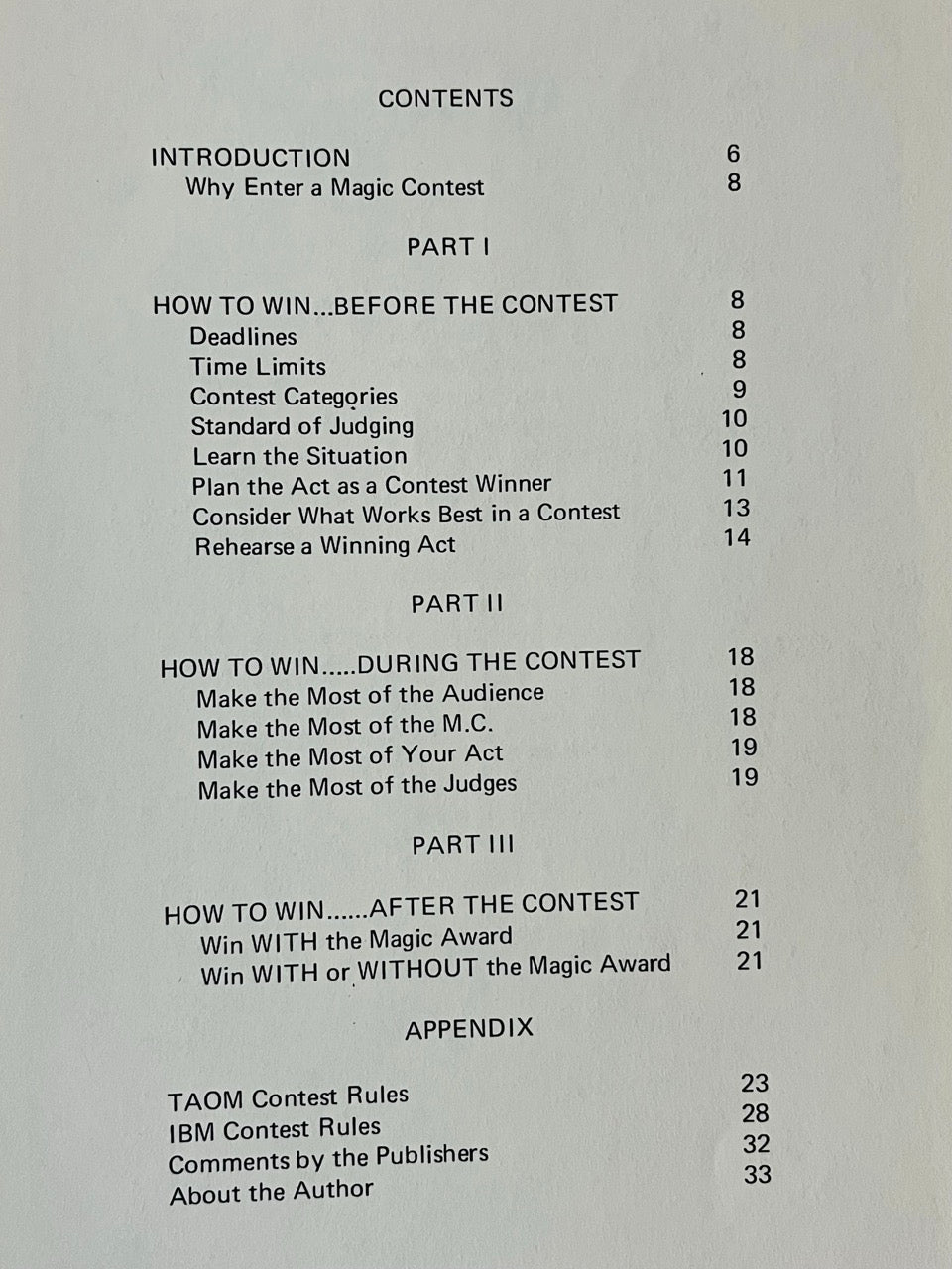 How To Win A Magic Contest - Van Cleve
