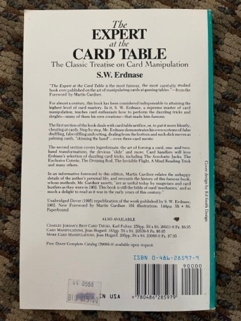The Expert at the Card Table - S.W. Erdnase (Dover edition)