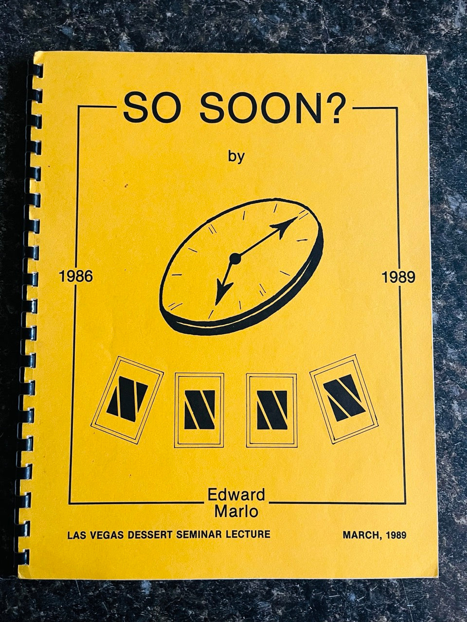 So Soon? - Edward Marlo - SIGNED