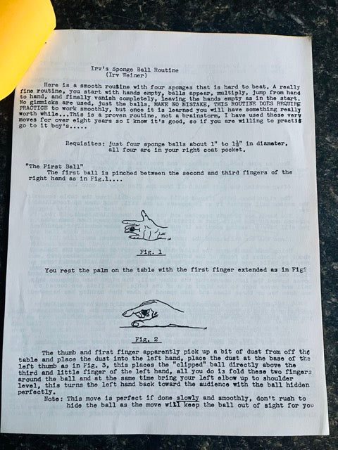 Irv Weiner's Sponge Ball Routine