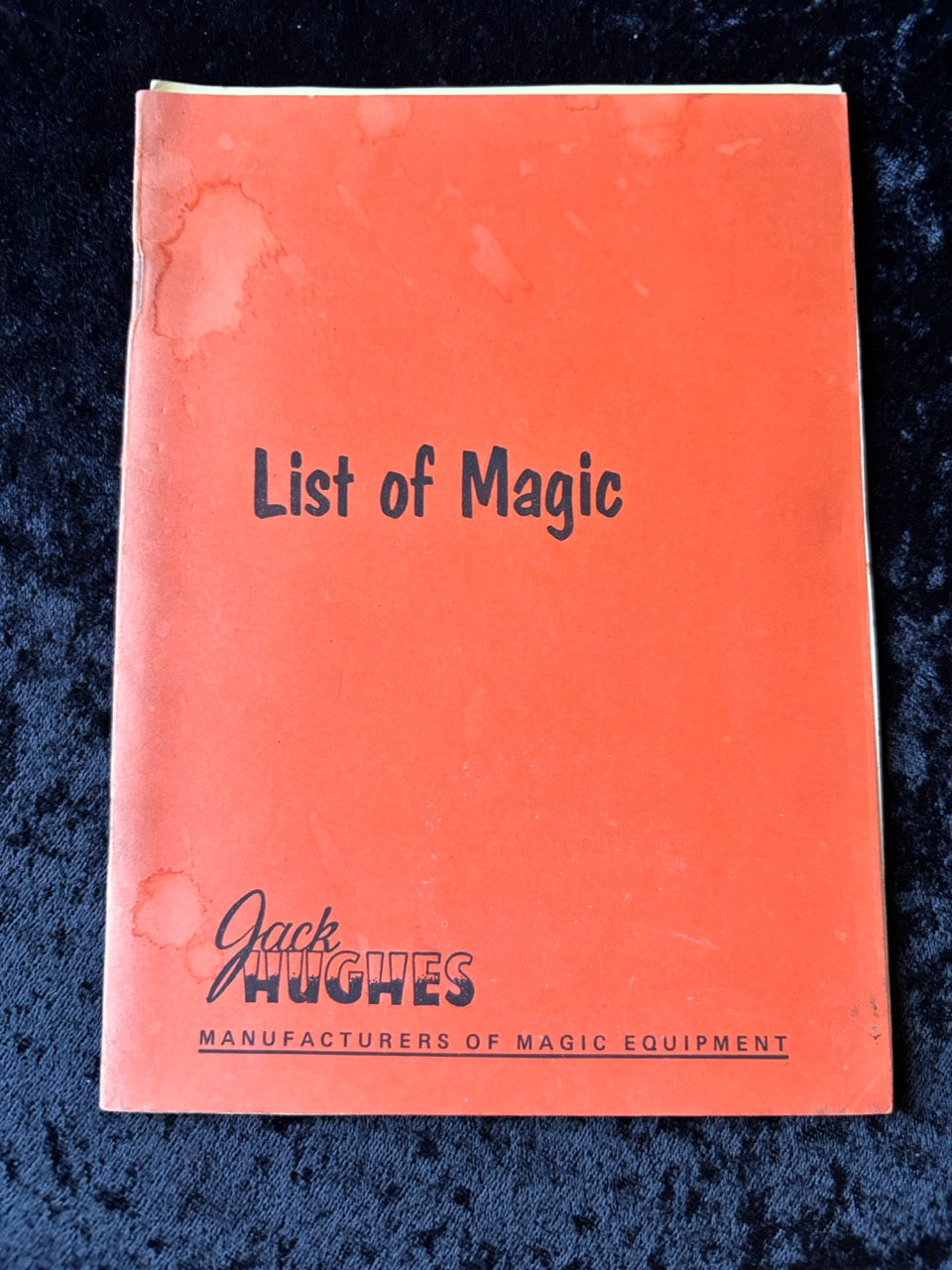 Jack Hughes List of Magic (Picture Catalog)