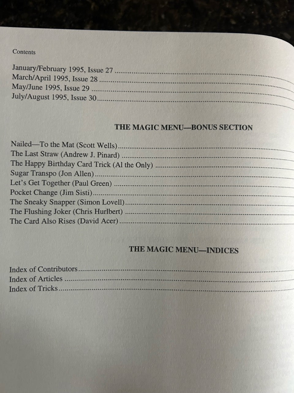 The Magic Menu (Years 1-5) - Jim Sisti
