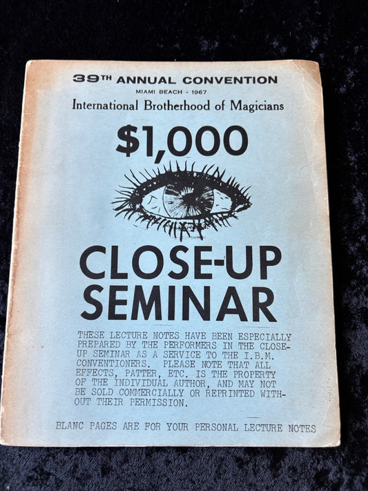 39th Annual Convention Close-Up Seminar Program (1967)