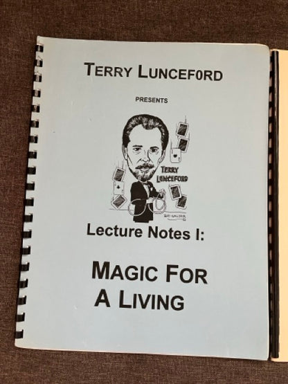 Terry Lunceford "Magic For A Living" Lecture Notes (3 Items)