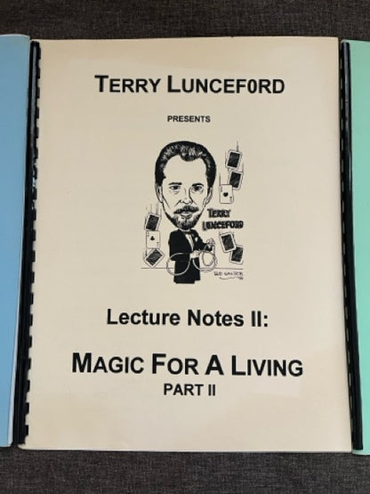 Terry Lunceford "Magic For A Living" Lecture Notes (3 Items)