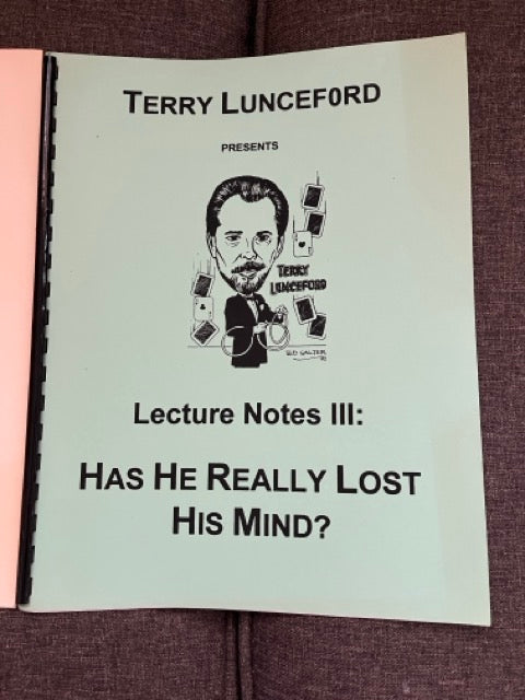 Terry Lunceford "Magic For A Living" Lecture Notes (3 Items)