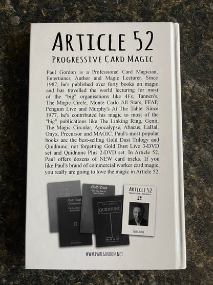 Article 52: Progressive Card Magic - Paul Gordon (Used Copy)