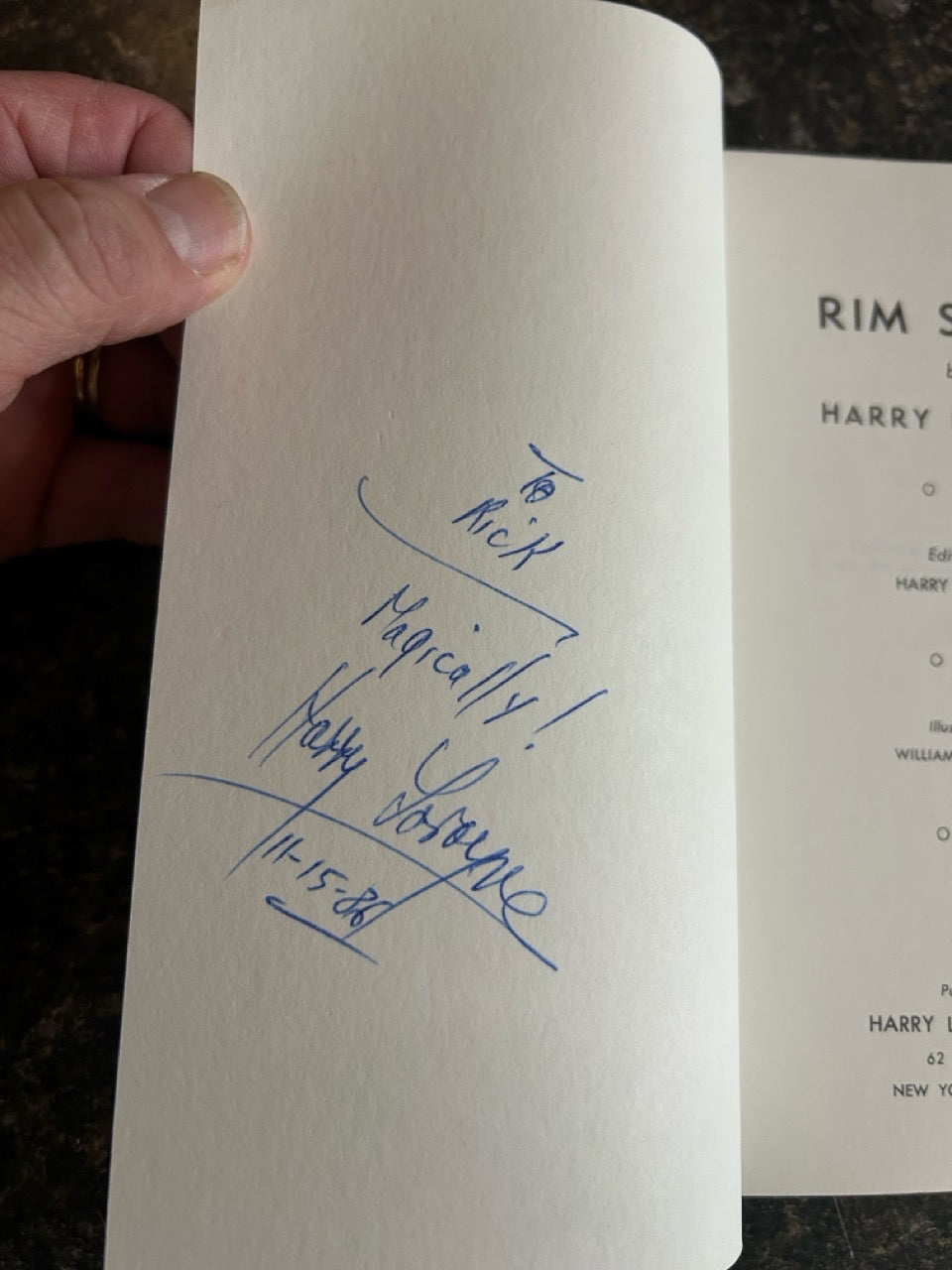 Rim Shots (softcover) - Harry Lorayne - SIGNED