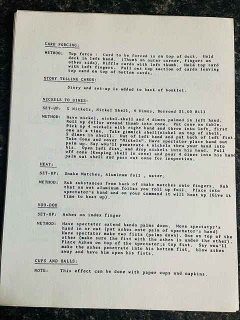 MAGIC: Short Memory Notes of Magic You Have Learned - Jim Brown