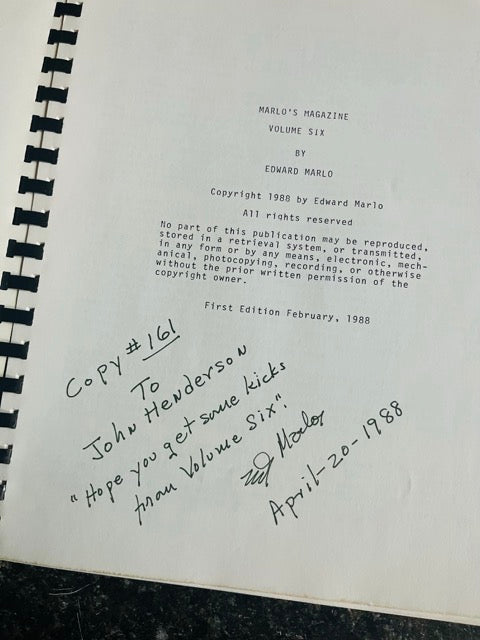 Marlo's Magazine Vol.6 - Edward Marlo - SIGNED