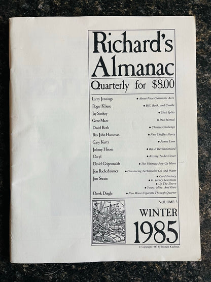 Richard's Almanac! - Winter 1985 Quarterly - Richard Kaufman