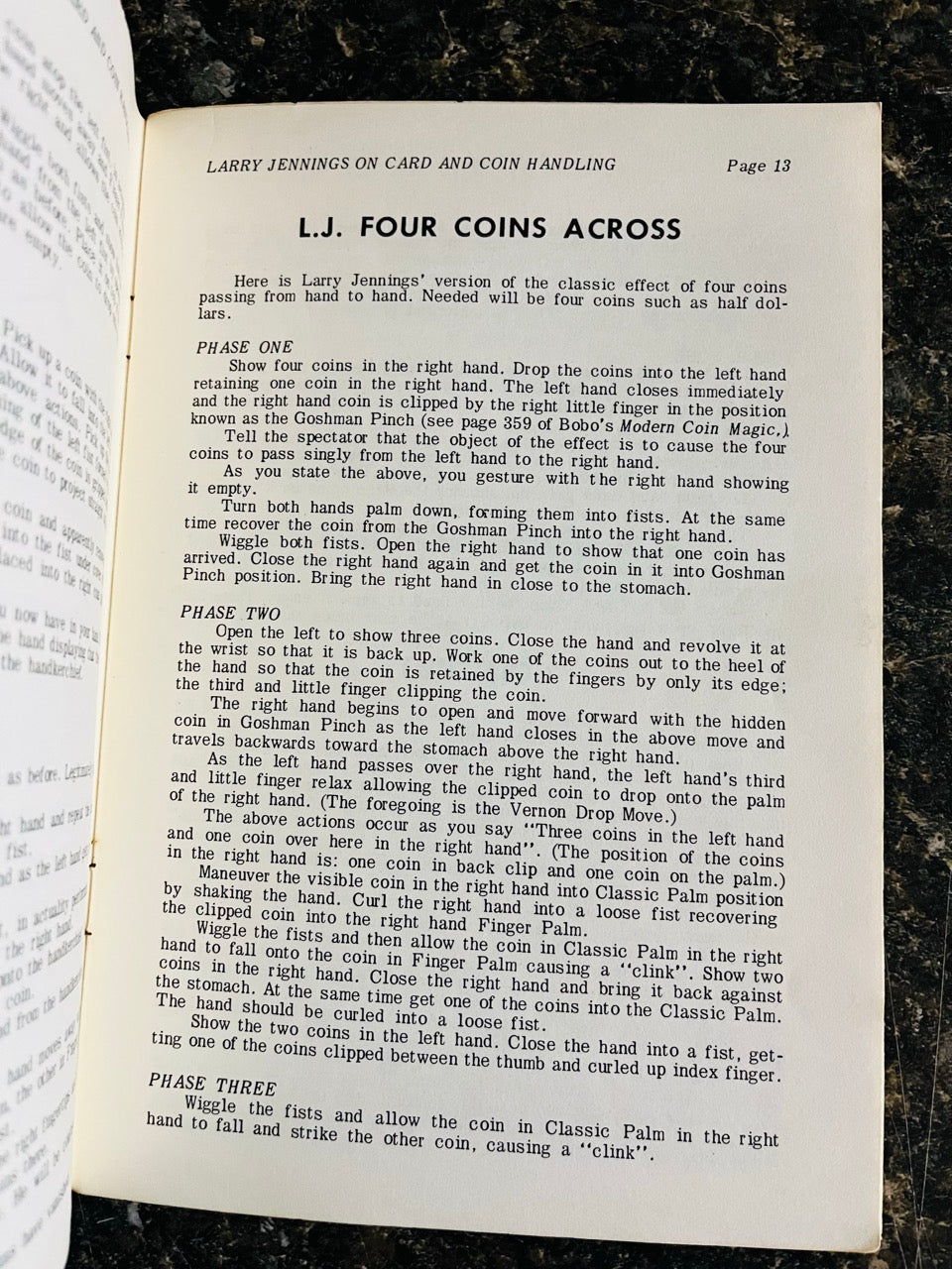 Larry Jennings on Card & Coin Handling - Larry Jennings (paperback)