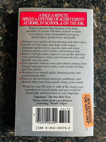 Harry Lorayne's Page-A-Minute Memory Book