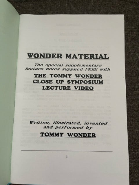 Lecture Notes (Almost Top Secret) - Tommy Wonder