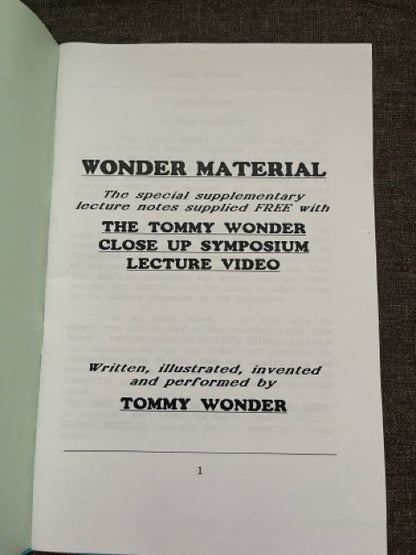 Lecture Notes (Almost Top Secret) - Tommy Wonder