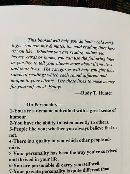 101 Cold Reading Lines You Can Use To Make Money Now! - Rudy T. Hunter