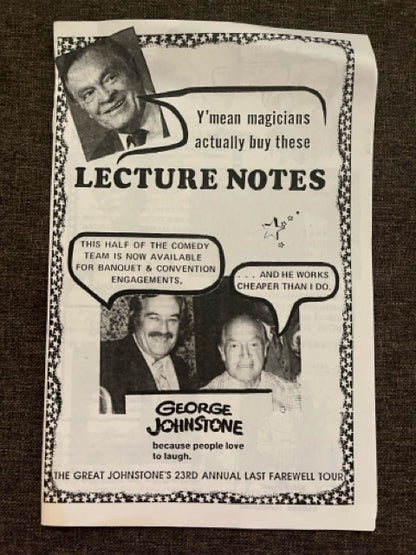 George Johnstone Lecture Notes