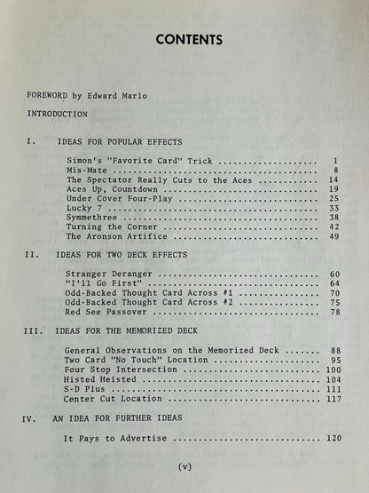 The Card Ideas of Simon Aronson - Simon Aronson