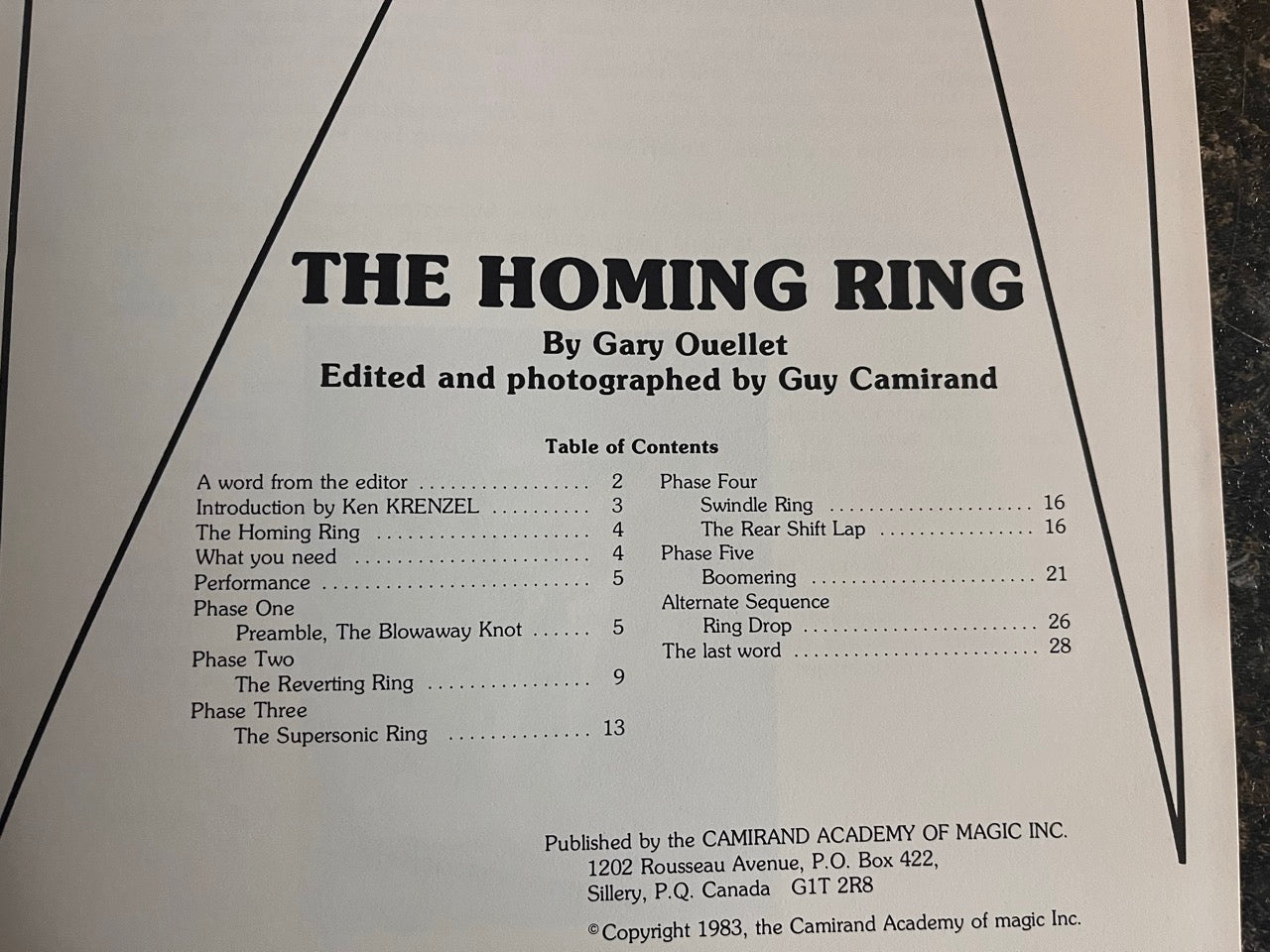 Masters of Magic Series, Vol.1 #6, The Homing Ring - Gary Ouellet