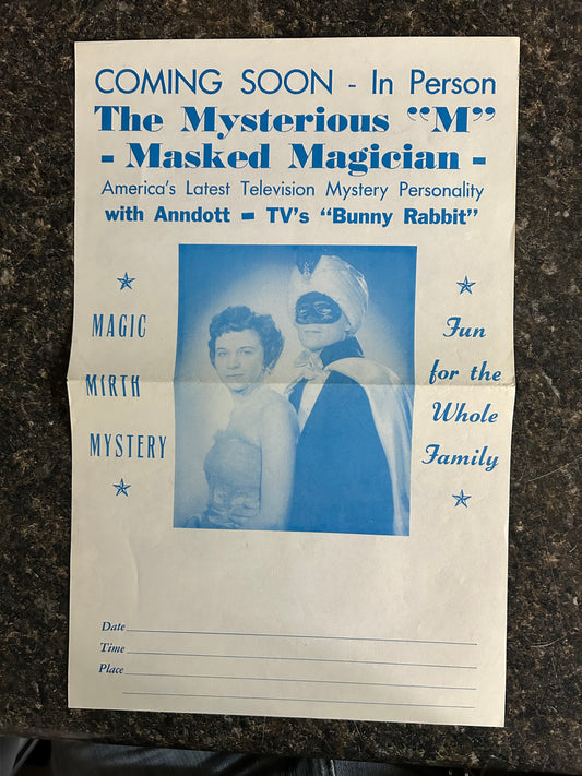 The Mysterious "M" Masked Magician Publicity Piece