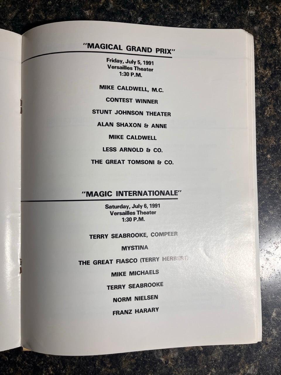 1991 63rd Annual S.A.M. Convention Program