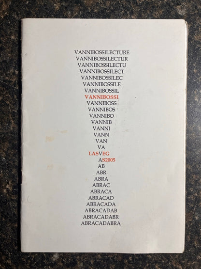 Las Vegas 2005 Lecture Notes - Vanni Bossi