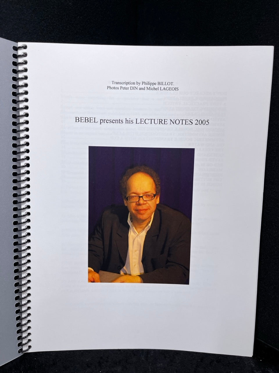 BEBEL presents his LECTURE NOTES 2005