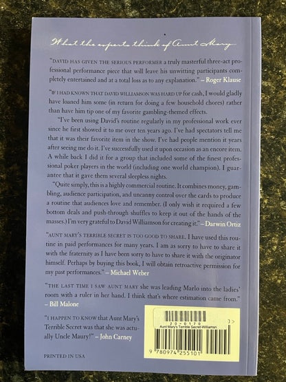 Aunt Mary's Terrible Secret - David Williamson