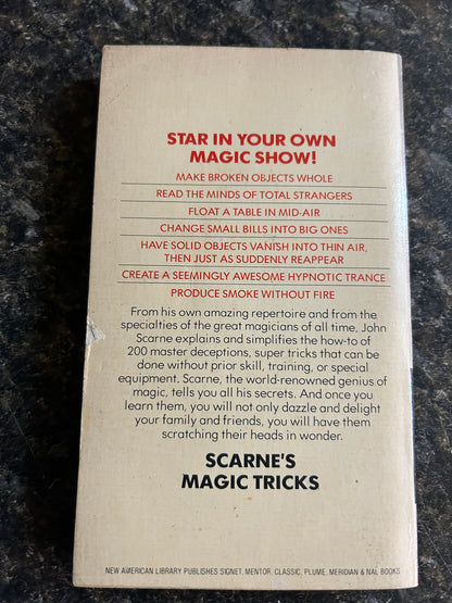 Scarne's Magic Tricks (Paperback)( Silks Cover)- John Scarne (Signet) (1977)